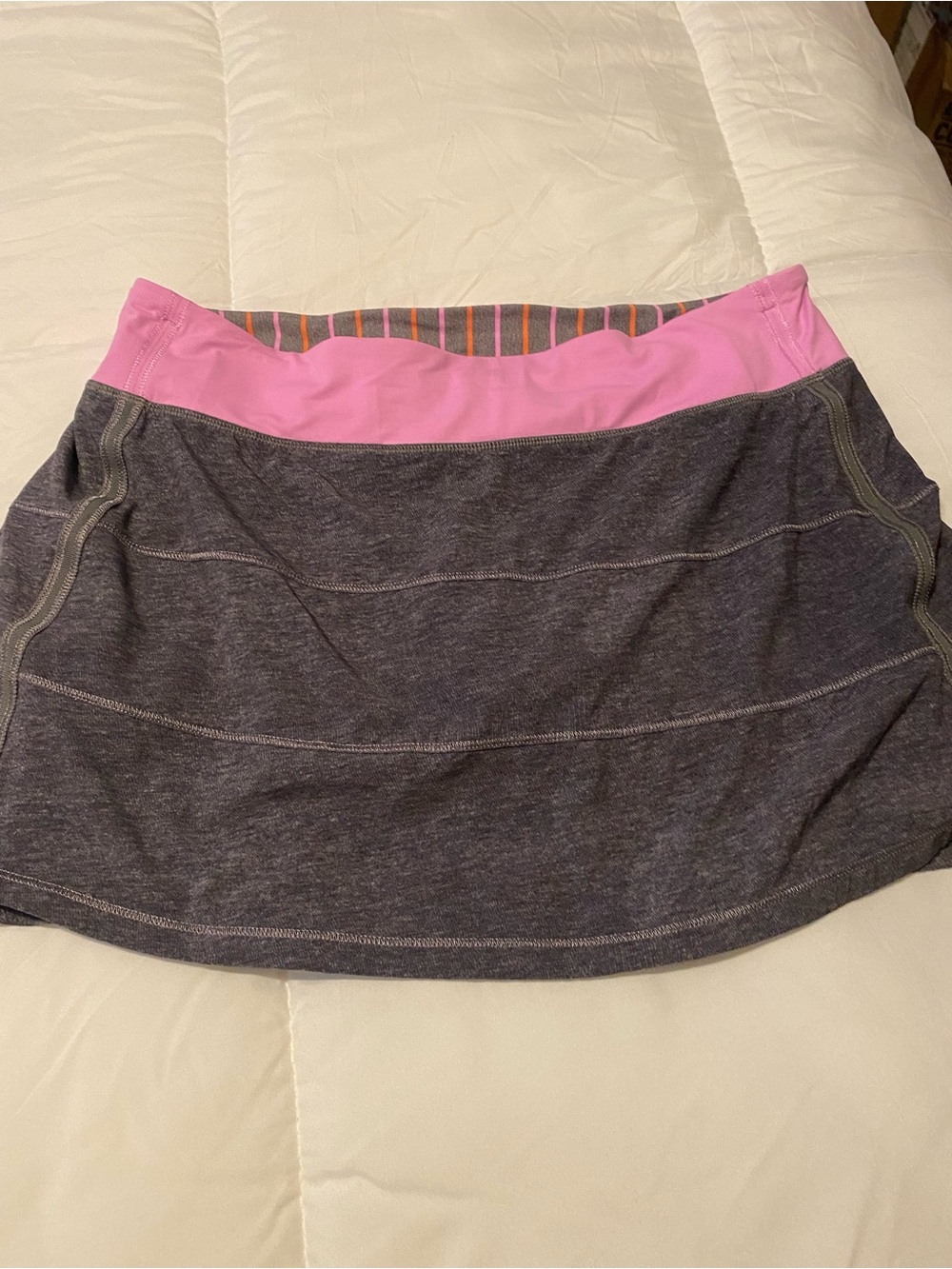 lululemon athletica Gray Mini Skirt with Pink Waistband skort